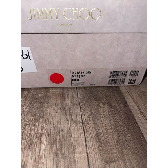 JIMMY CHOO Diosa 90 Metallic Leather Sandal - Picture 9 of 9